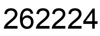 Number 262224 black image
