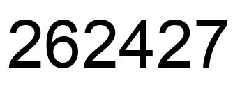 Number 262427 black image