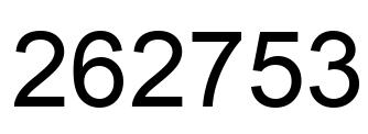 Number 262753 black image
