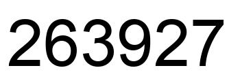 Number 263927 black image