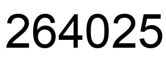 Number 264025 black image