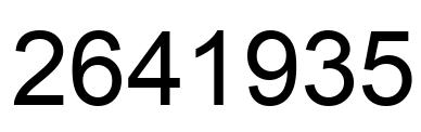 Number 2641935 black image