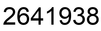 Number 2641938 black image