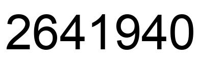 Number 2641940 black image