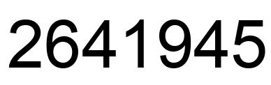 Number 2641945 black image