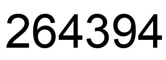Number 264394 black image