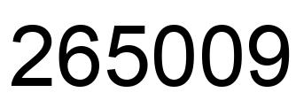 Number 265009 black image