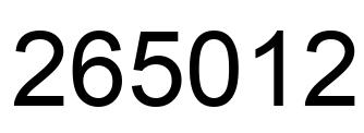 Number 265012 black image