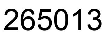 Number 265013 black image