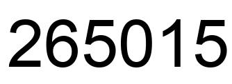 Number 265015 black image