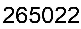 Number 265022 black image