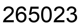 Number 265023 black image