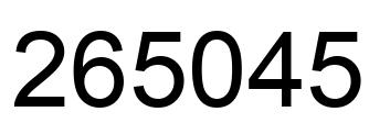 Number 265045 black image