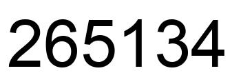 Number 265134 black image