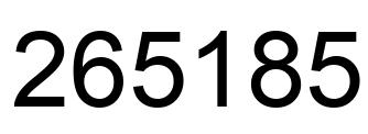 Number 265185 black image
