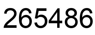 Number 265486 black image