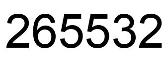 Number 265532 black image