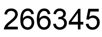 Number 266345 black image