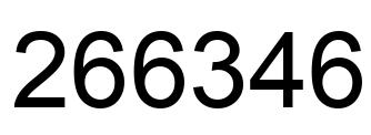 Number 266346 black image