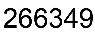 Number 266349 black image
