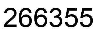 Number 266355 black image