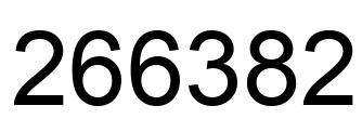 Number 266382 black image