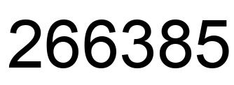 Number 266385 black image