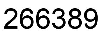 Number 266389 black image