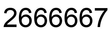 Number 2666667 black image