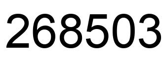 Number 268503 black image