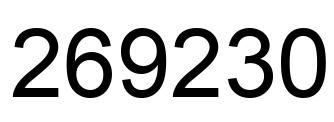 Number 269230 black image