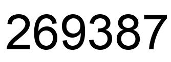 Number 269387 black image