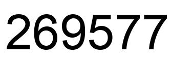 Number 269577 black image