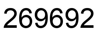 Number 269692 black image