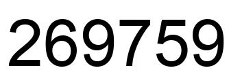 Number 269759 black image