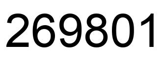 Número 269801 imagen negro