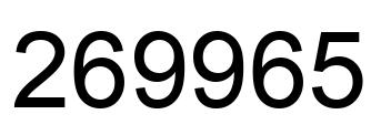 Number 269965 black image
