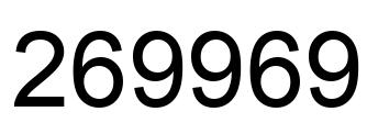 Number 269969 black image