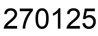 Number 270125 black image