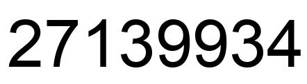 Number 27139934 black image