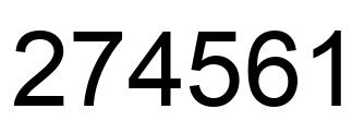 Number 274561 black image