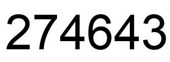 Number 274643 black image
