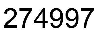 Number 274997 black image