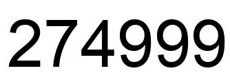 Number 274999 black image
