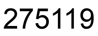 Number 275119 black image