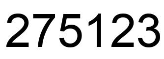 Number 275123 black image