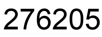 Number 276205 black image