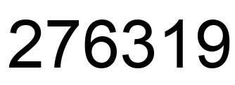 Number 276319 black image