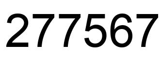 Number 277567 black image