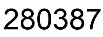 Number 280387 black image